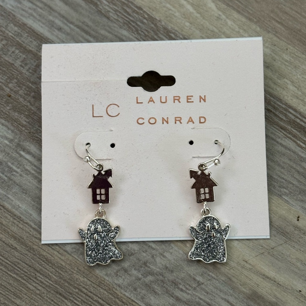 LC Lauren Conrad Silver Ghost Earrings